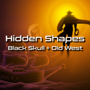 Hidden Shapes Black Skull + Old West